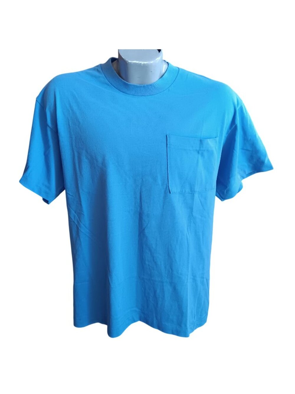 Vintage Single Stitch T-Shirt XL Boxy Surf Gear Blue Pocket 50/50 1990's